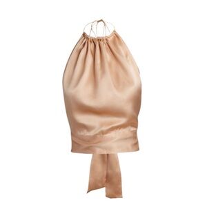 ☀️ HARMUR Classic Silk Halter Top Beige XS ☀️